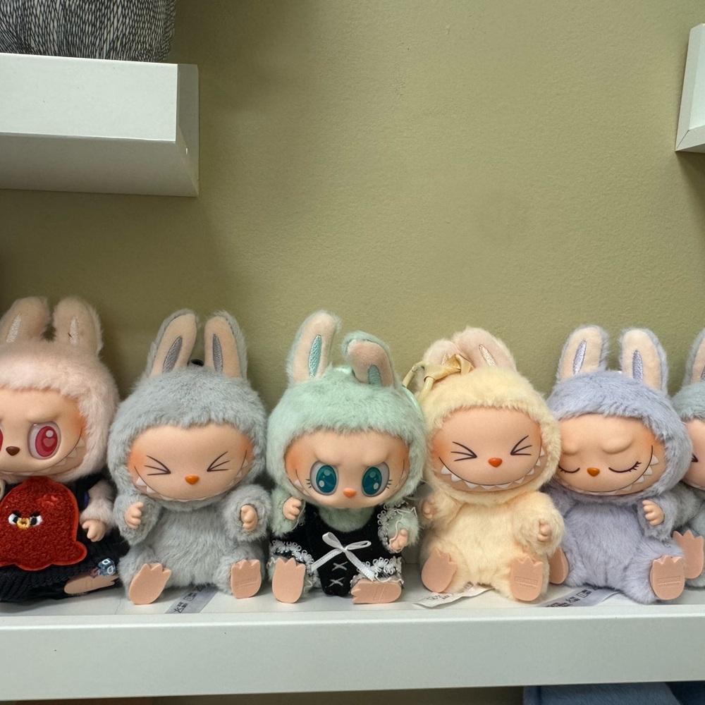 Adorable Gray and White Plush Toy with Bunny Ears
